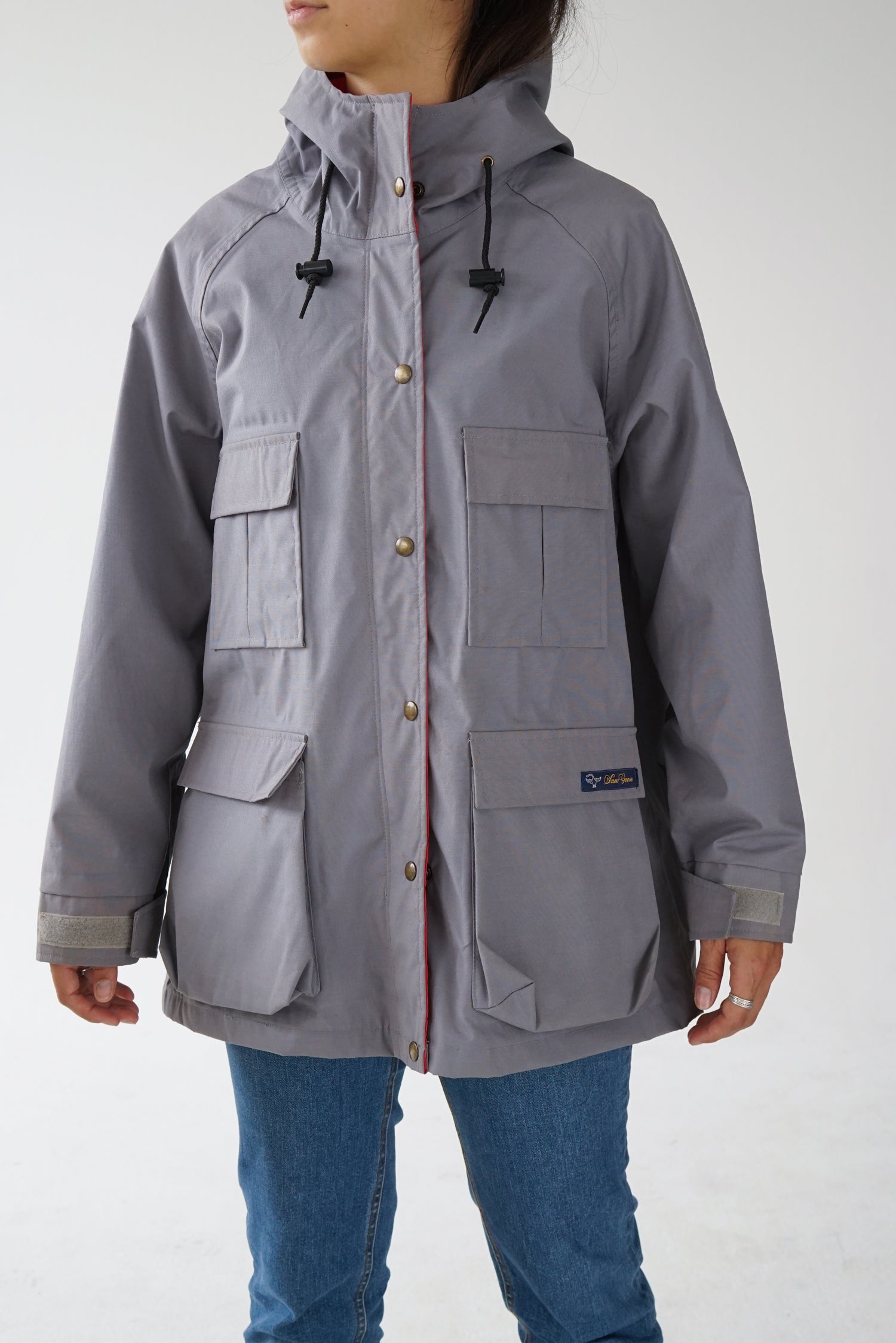 Manteau hardshell vintage Snow Goose gris fait au Canada pour homme taille M-L