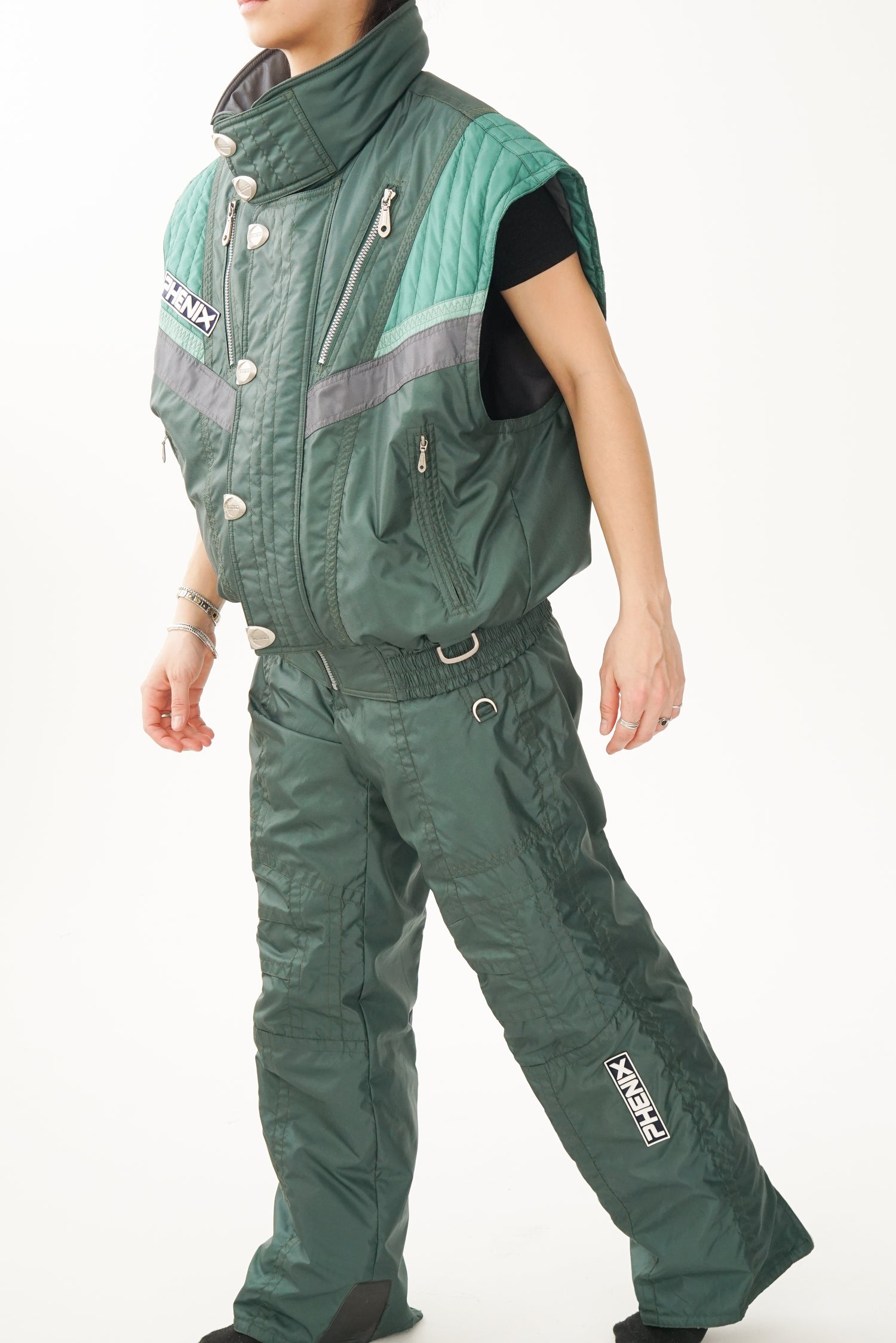 Deux pièces ski de printemps Phoenix vert métallique pour homme taille L