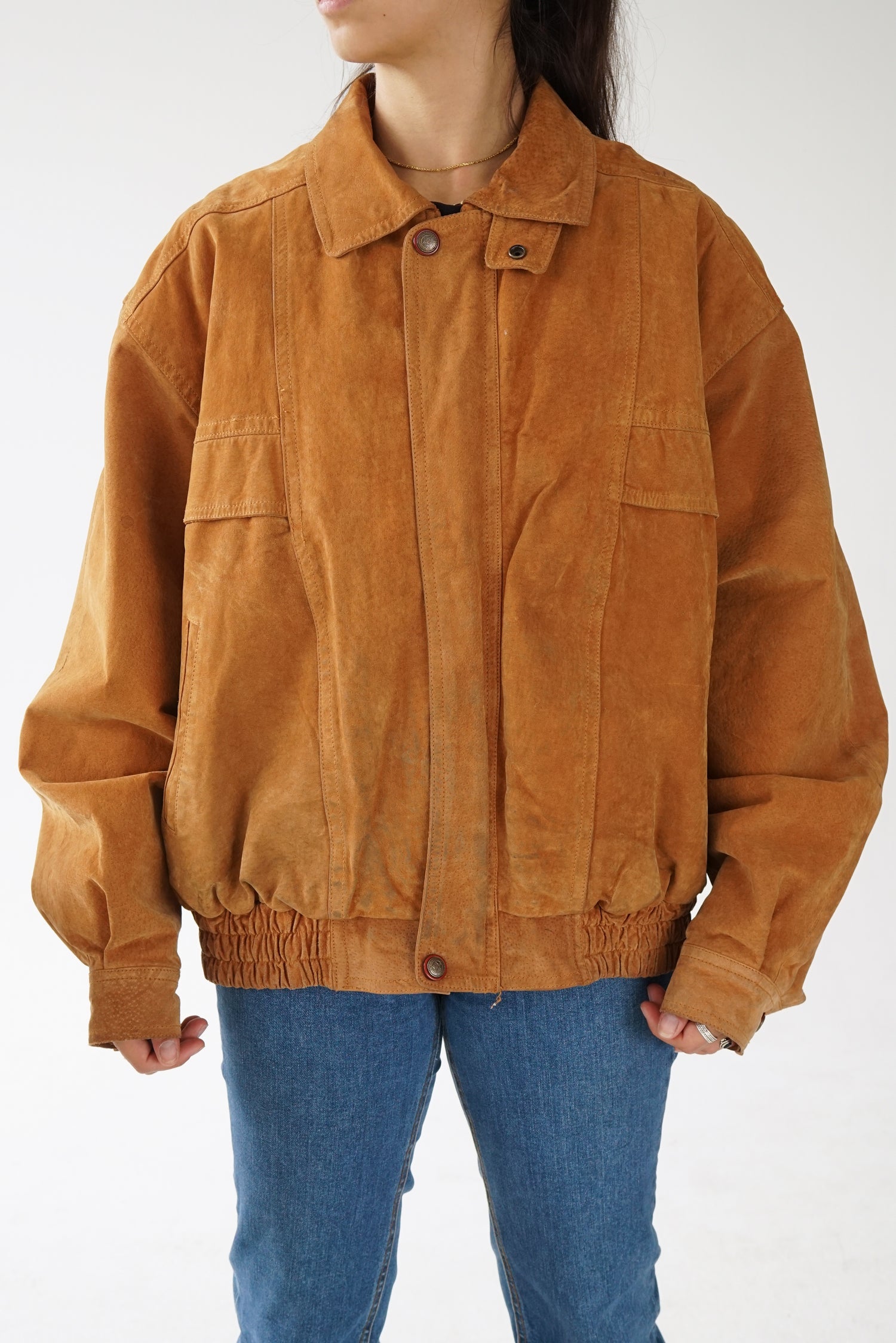 Manteau en suède vintage Spirit River pour homme taille XL