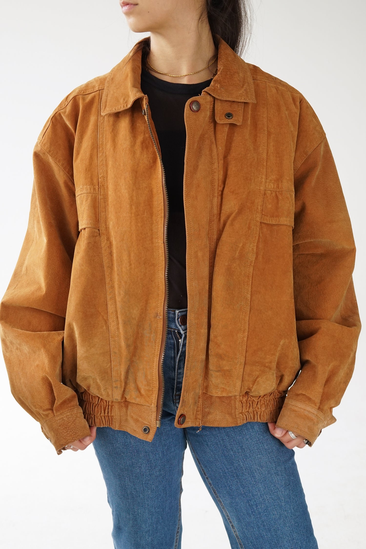 Manteau en suède vintage Spirit River pour homme taille XL