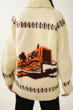 Charger l&#39;image dans la galerie, Manteau tricot en laine vintage Déneigeur L
