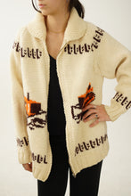 Charger l&#39;image dans la galerie, Manteau tricot en laine vintage Déneigeur L
