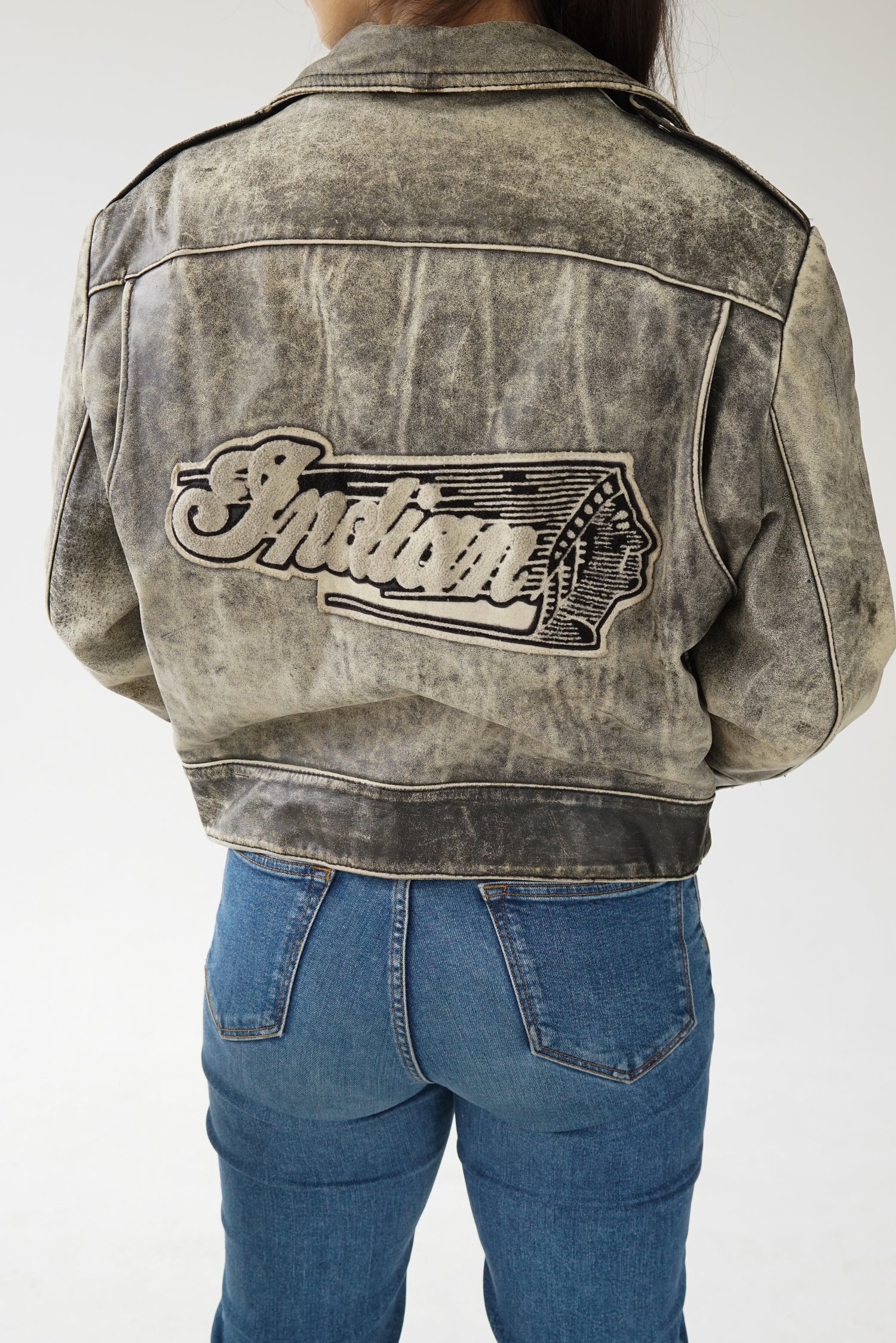 Leather jack en cuir vintage Due West unisex taille M