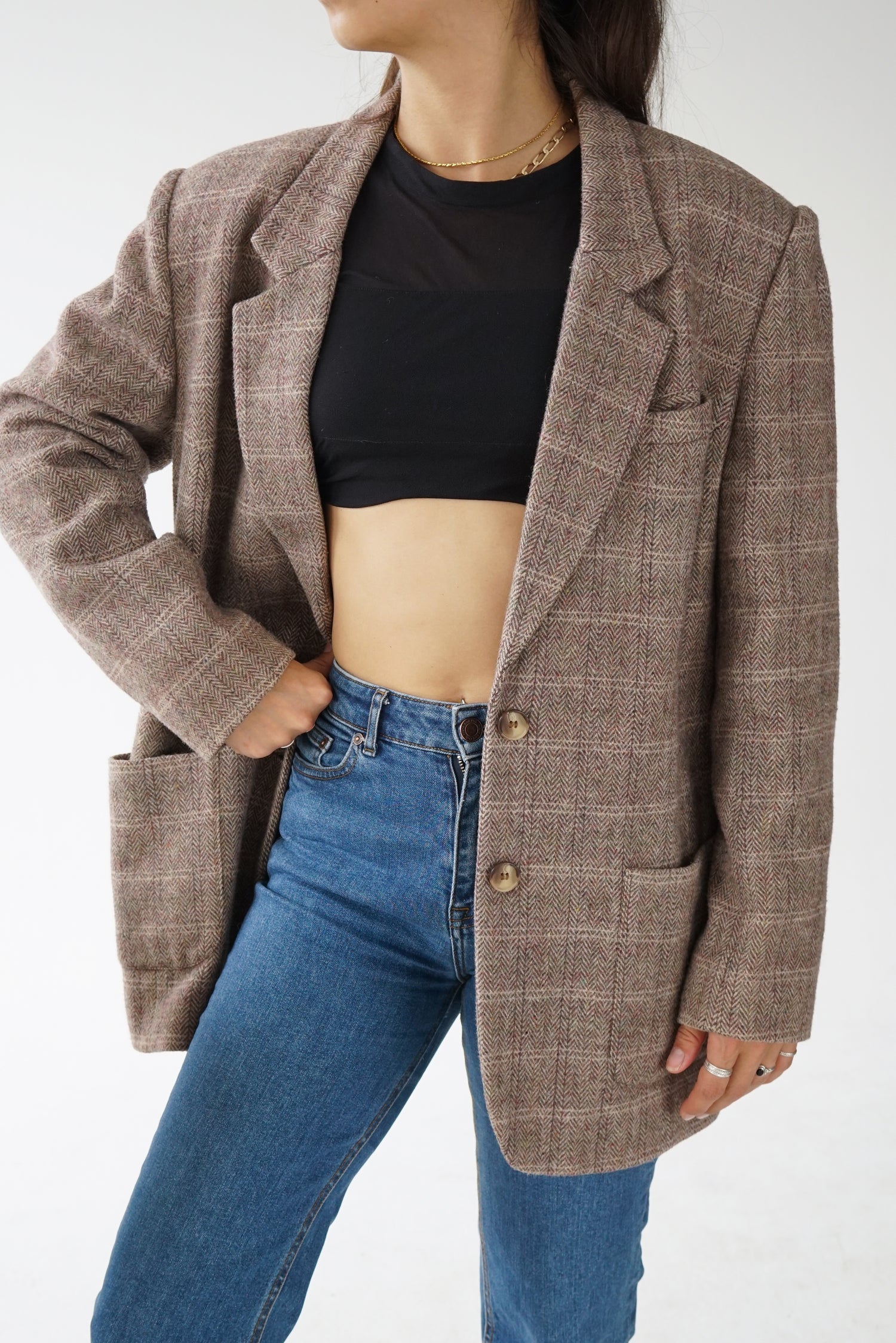 Veston vintage en laine Tabi International fait au Canada pour femme taille 14 (M-L)