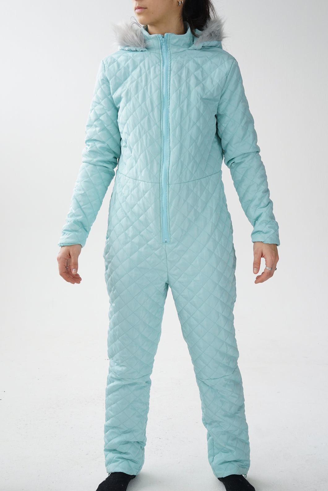 Snow Suit vintage léger turquoise pour femme taille M