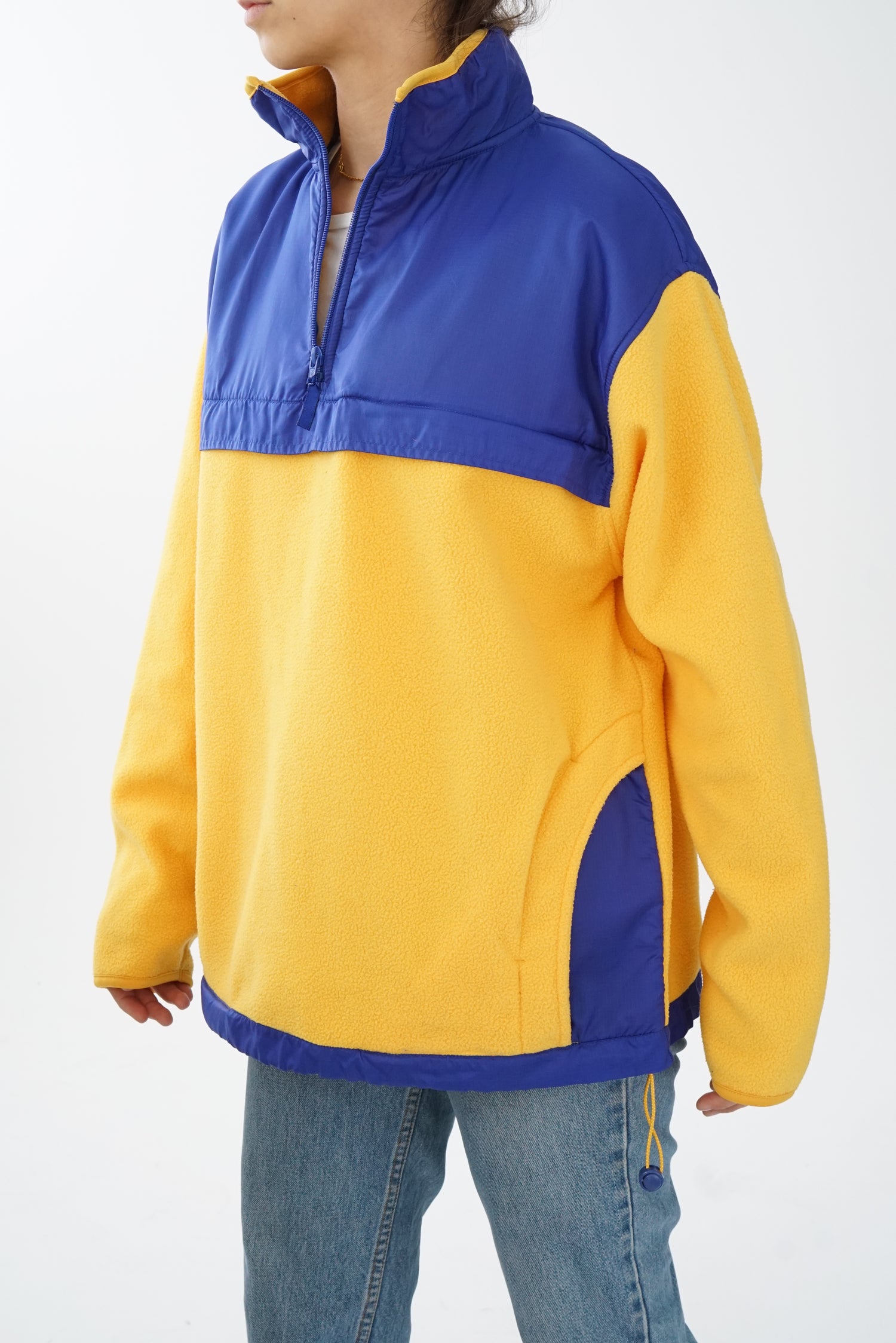 Polar vintage jaune avec nylon bleu royal taille M-L