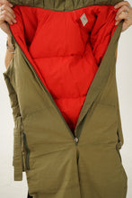Load image into Gallery viewer, Vintage one piece Manudieci ski suit 100% down, khaki snow suit made in Italy
