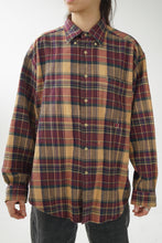 Charger l&#39;image dans la galerie, Chemise en coton Tommy Hilfiger vintage tartan brun pour homme taille L
