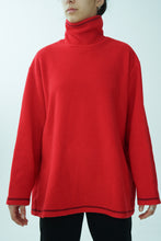 Load image into Gallery viewer, Col roulé en polar vintage Au Coton Canada rouge pour homme taille XL
