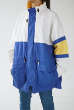 Charger l&#39;image dans la galerie, Vintage Sail jacket blanc et bleu unisex taille L
