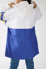 Charger l&#39;image dans la galerie, Vintage Sail jacket blanc et bleu unisex taille L
