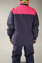Load image into Gallery viewer, Vintage two piece Ski Way ski suit, pink and blue snow suit size 10
