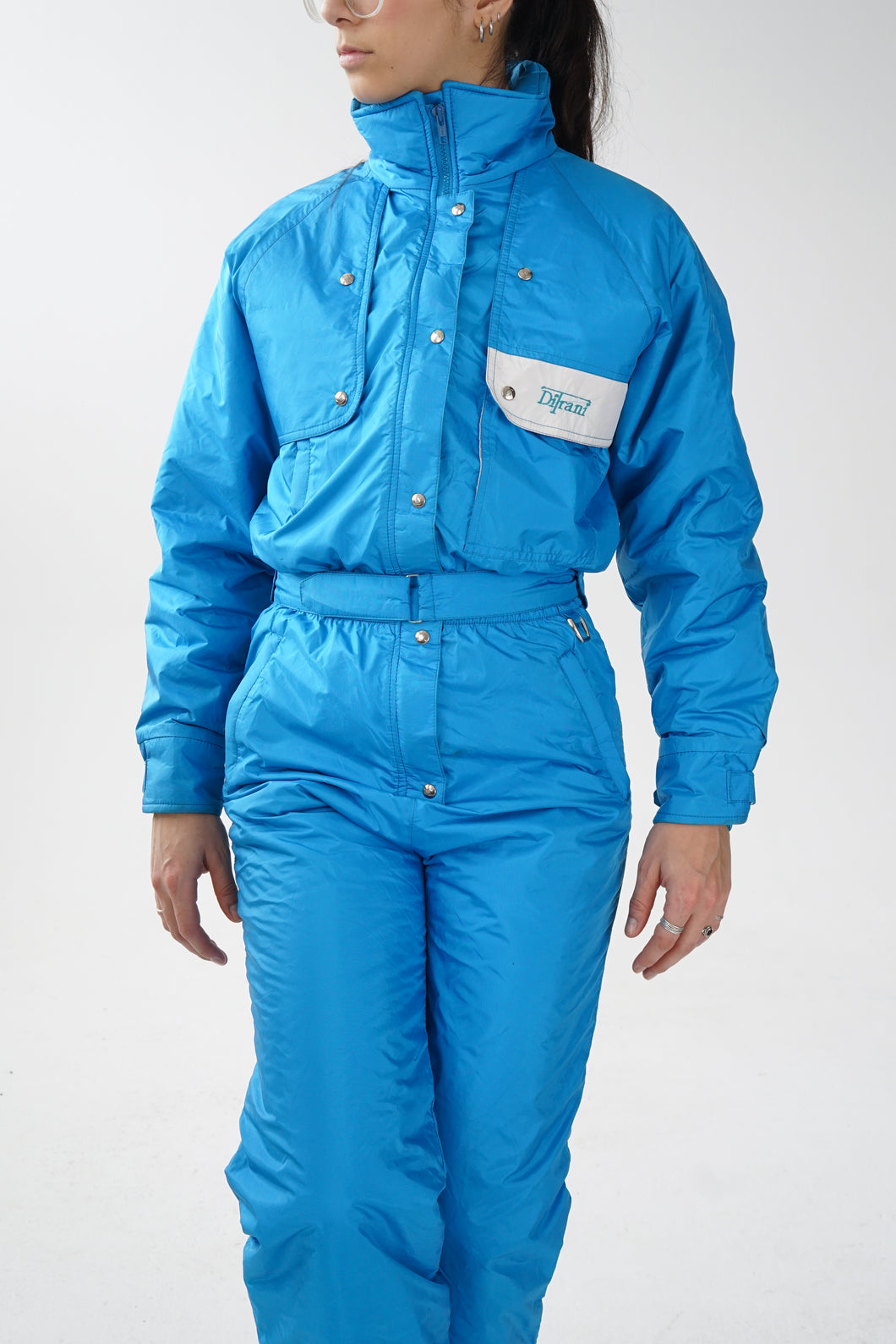 Ski suit vintage Ditrani bleu pour femme taille 8 (S)
