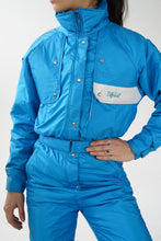 Charger l&#39;image dans la galerie, Ski suit vintage Ditrani bleu pour femme taille 8 (S)
