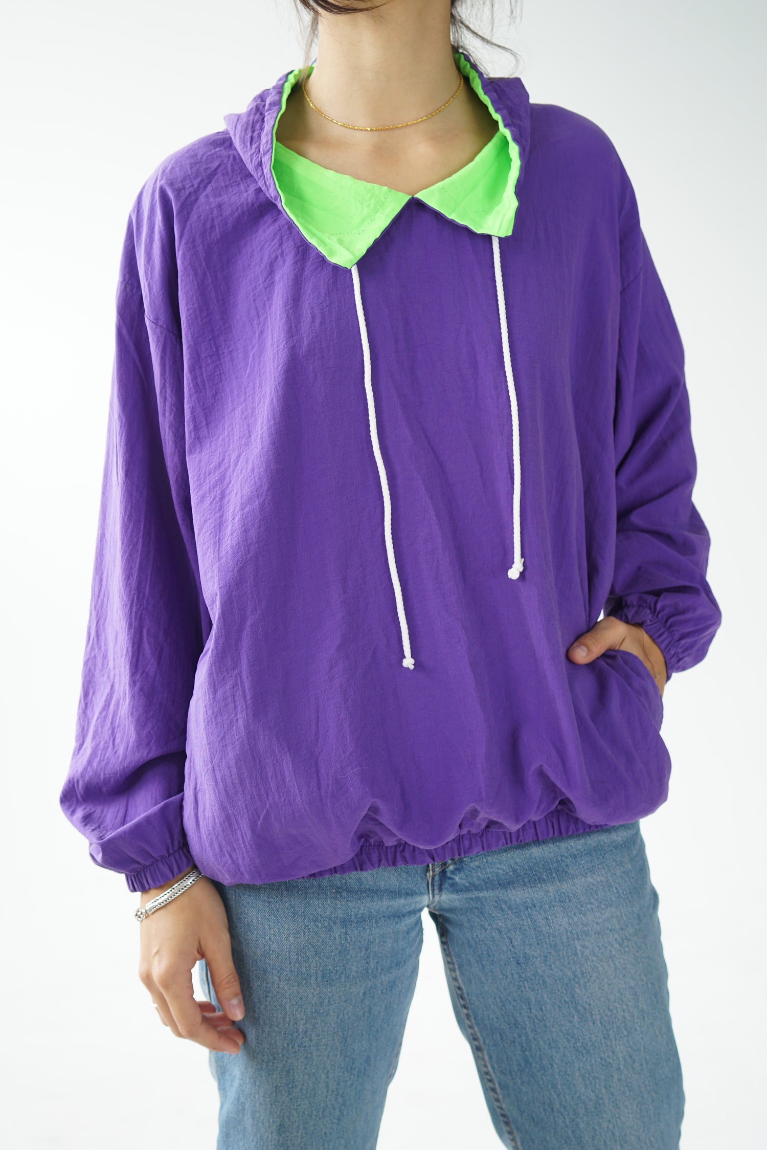 80s Retro crewneck wind breaker