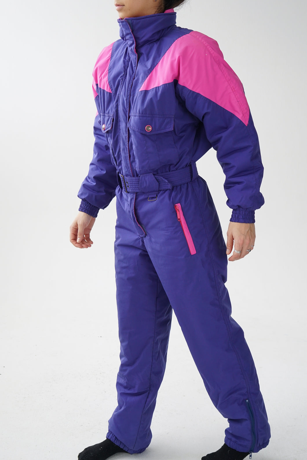 Ski Suit Snow Suit vintage Alptech mauve et rose pour femme taille 12 (S-M)