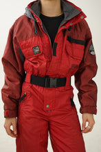 Load image into Gallery viewer, Vintage one piece Etirel ski suit, retro red snow suit size 46
