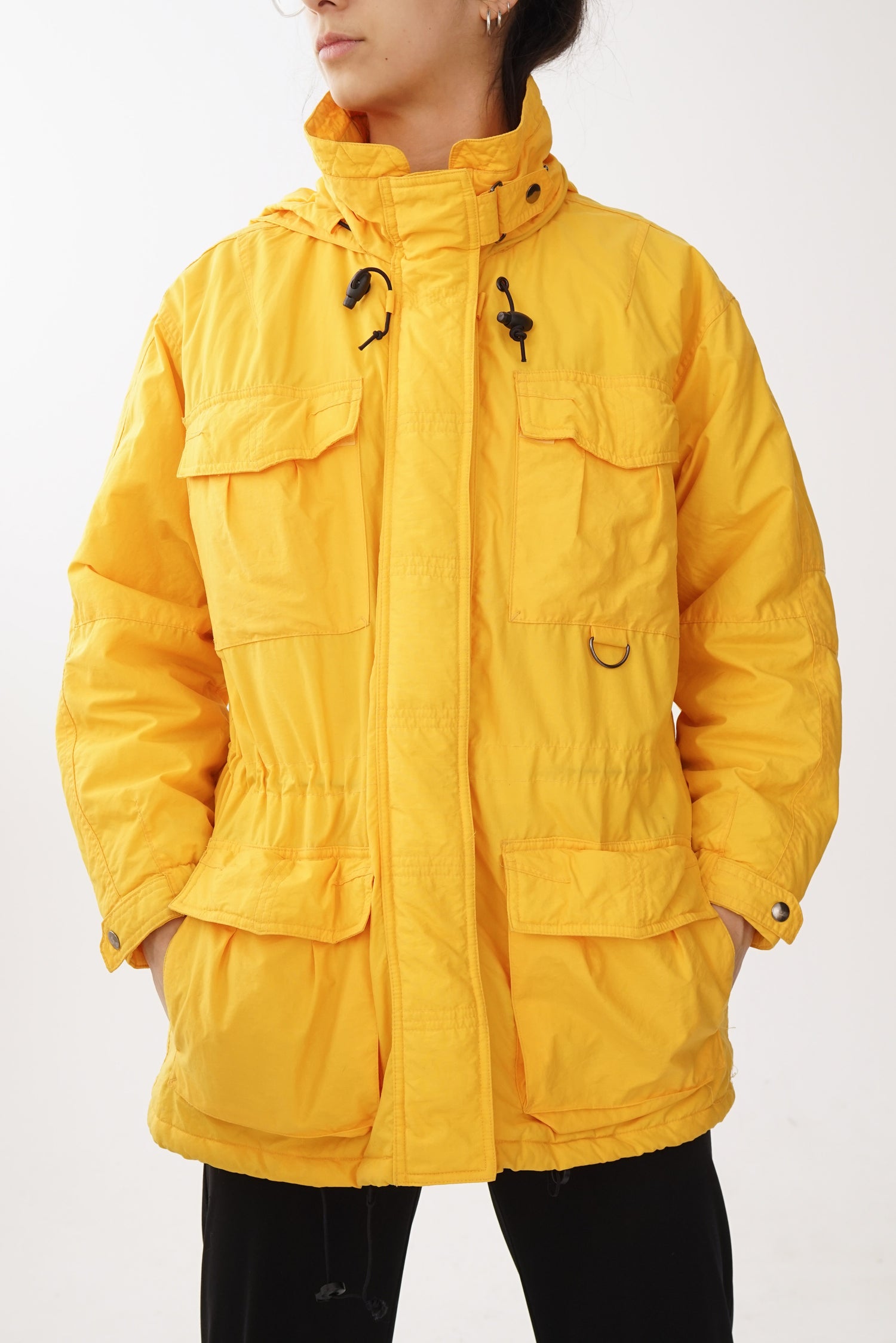 Manteau rétro léger Spirito Italia jaune pour femme taille S