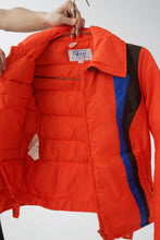 Charger l&#39;image dans la galerie, Ensemble de ski deux pièces rétro Ditrani en duvet orange pour femme  XXS
