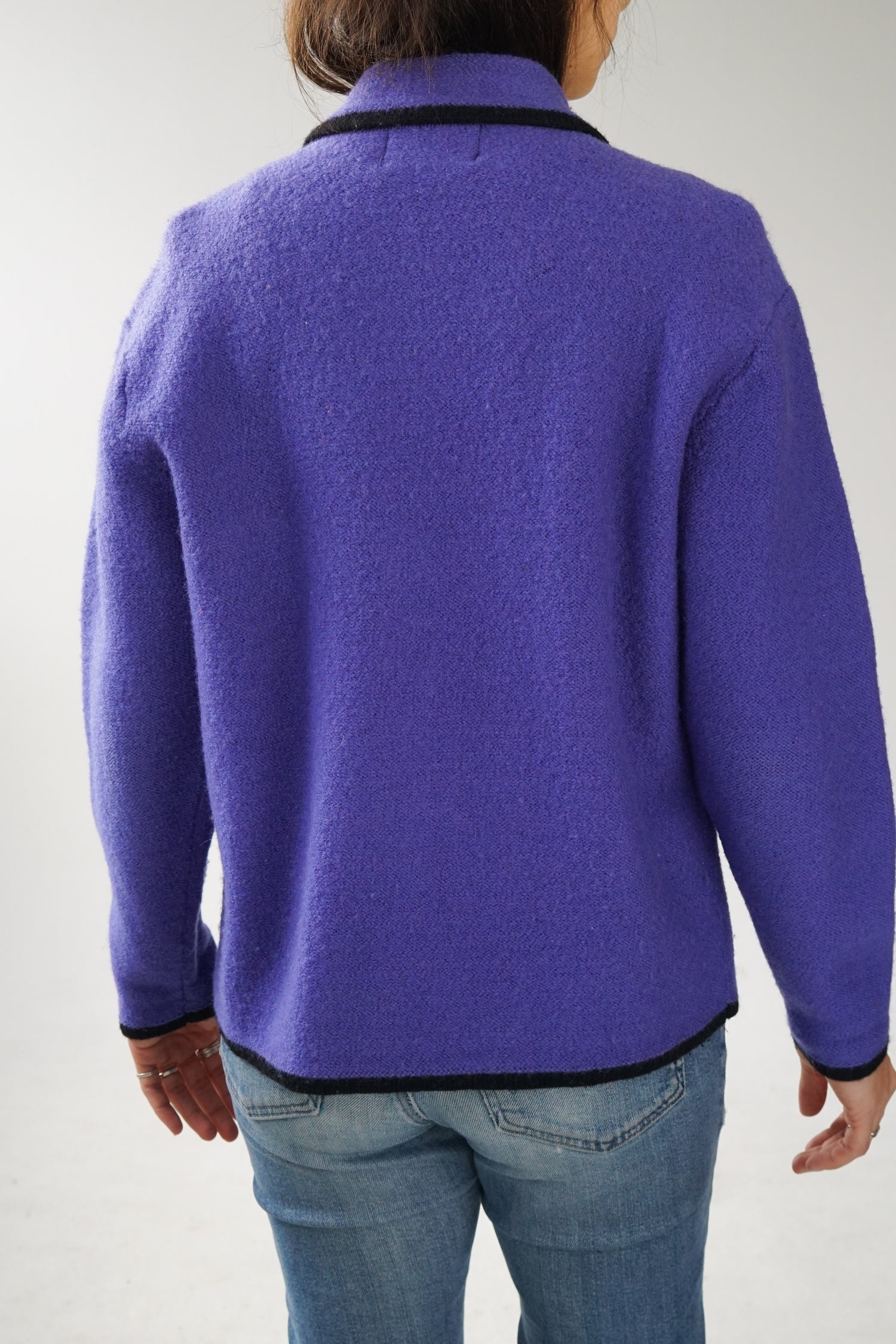 Wondra Wool veste tricot en laine a bouton style chanel bleu royal M