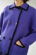 Load image into Gallery viewer, Wondra Wool veste tricot en laine a bouton style chanel bleu royal M

