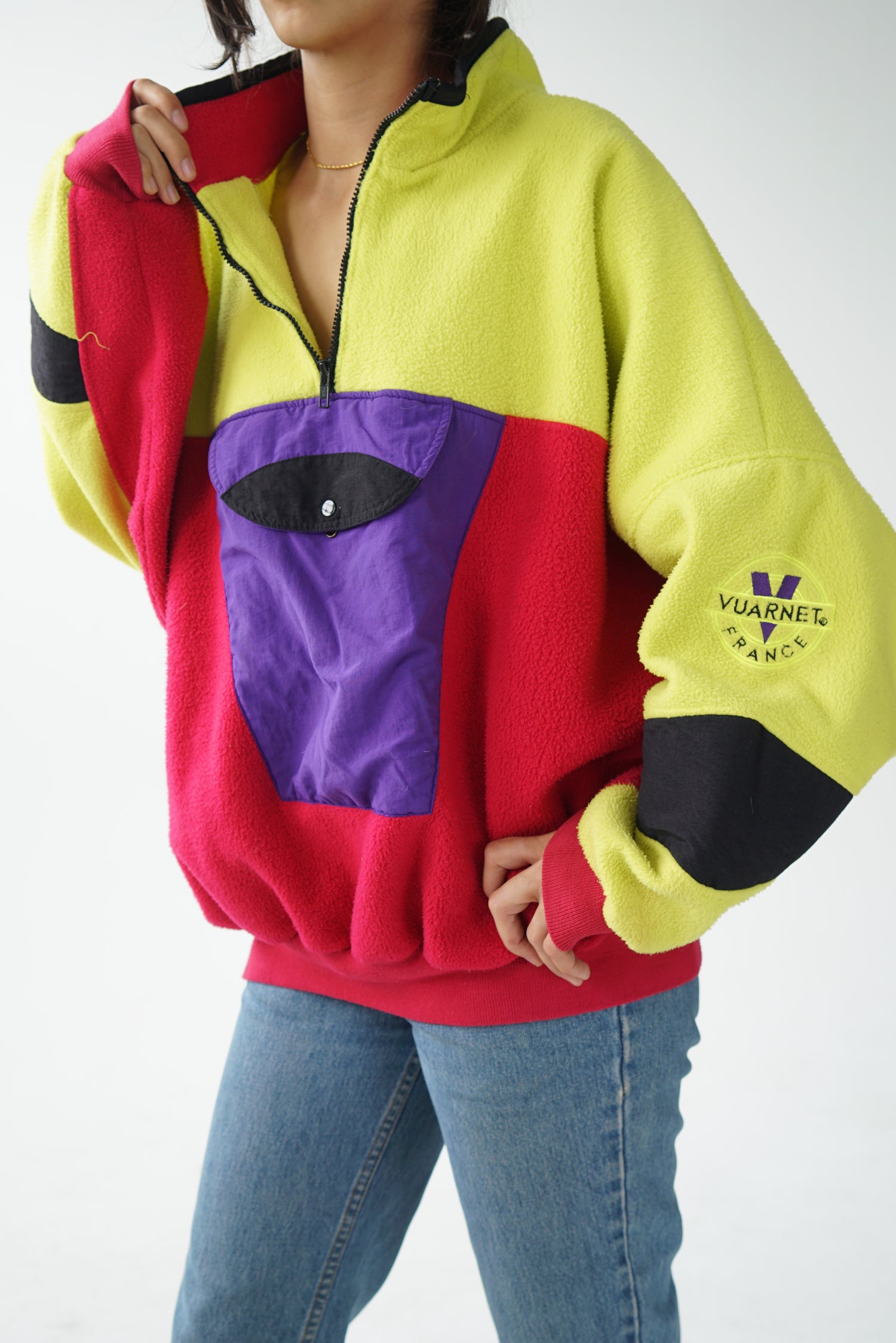 Polar Vuarnet rose et vert fluo 80s L-XL