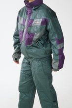 Load image into Gallery viewer, Habit de ski deux pièces Schneider, snow suit vert métallique pour homme taille M (48 &amp; 32)
