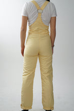 Load image into Gallery viewer, Pantalon de neige salopette vintage jaune pâle pour femme taille XS-S
