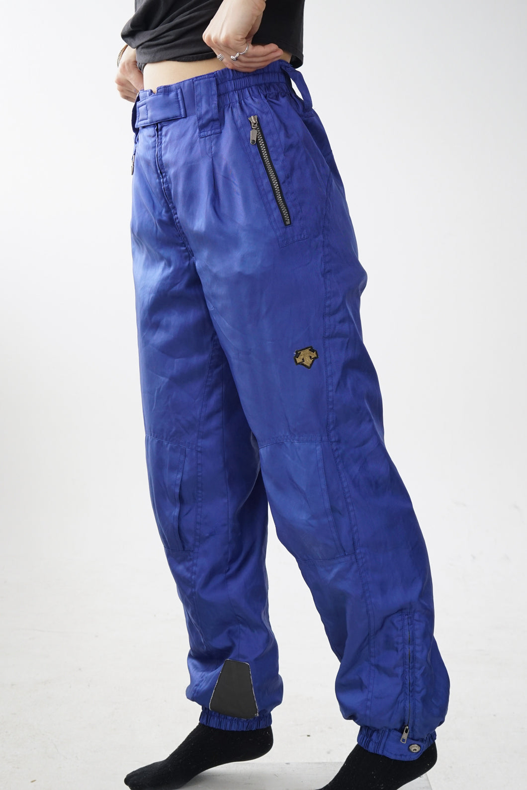 Descente pantalon de neige bleu métallique pour homme taille 32 (M)