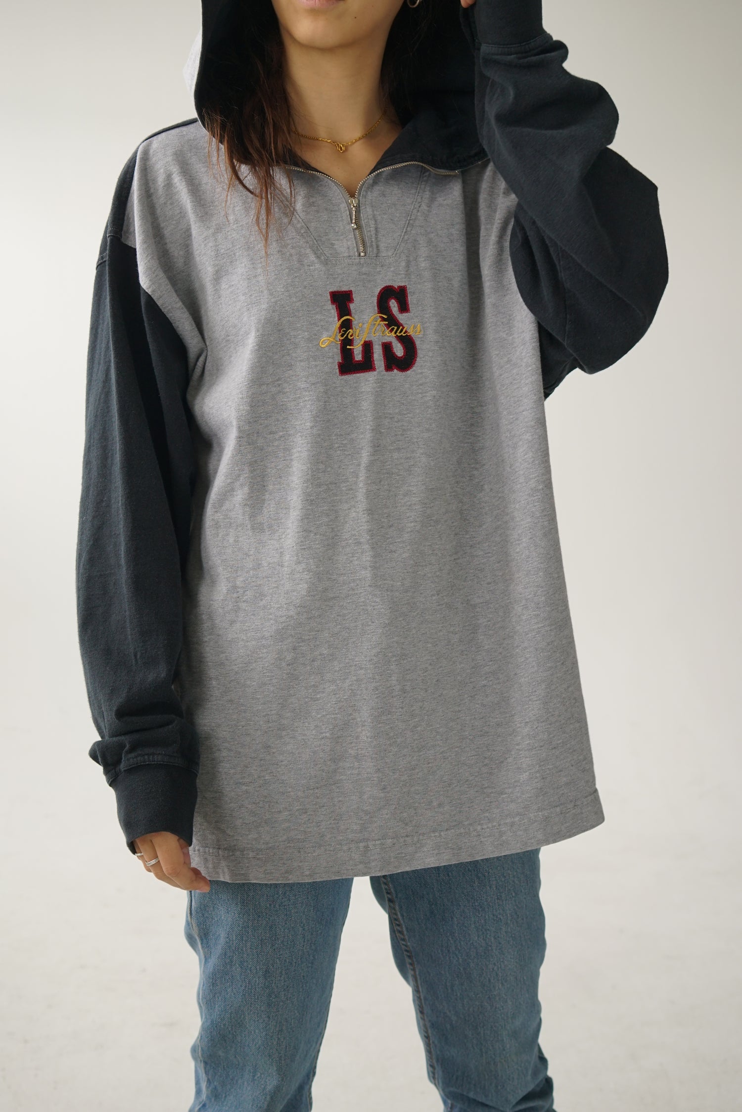 Levis shirt with half zip for men L