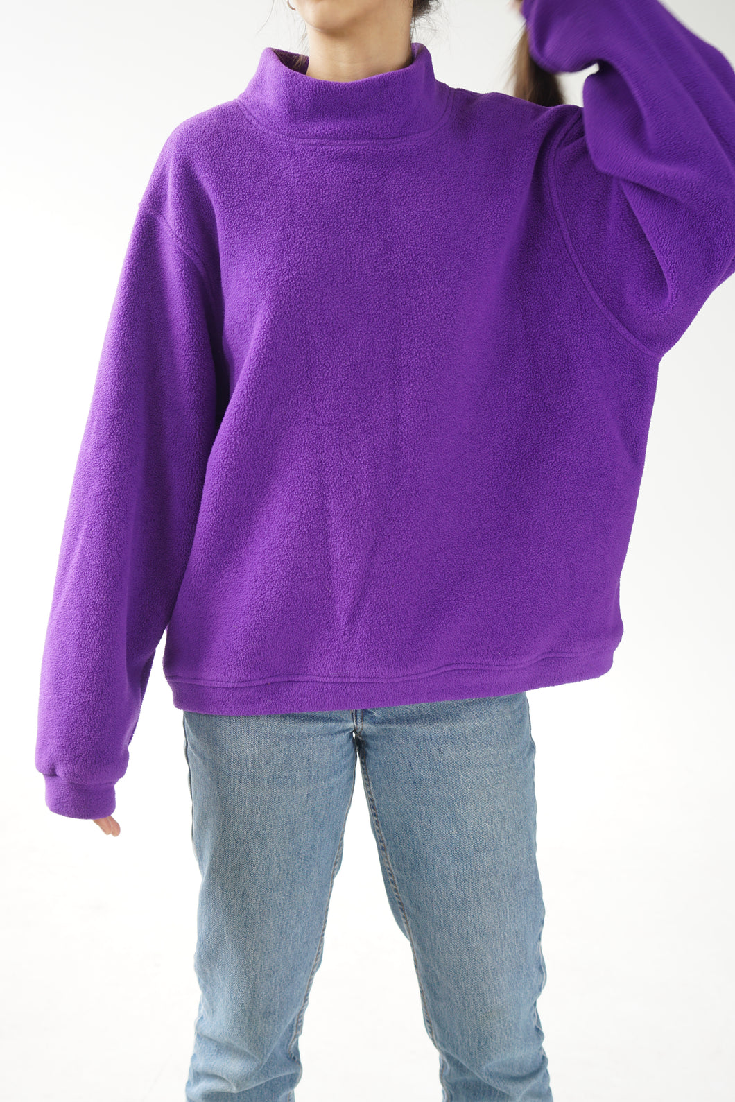 Vintage purple turtleneck fleece | Col roulé mauve vintage