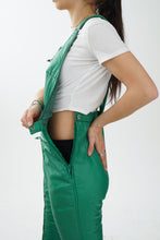 Charger l&#39;image dans la galerie, Pantalon de neige salopette vintage Americana vert pour femme taille 16 (L)
