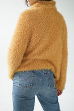 Load image into Gallery viewer, Mustard yellow frilly turtleneck sweater

