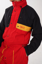 Charger l&#39;image dans la galerie, One piece ski suit snow suit Ditrani rouge avec accents jaunes et noirs pour homme taille M-L
