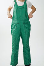 Charger l&#39;image dans la galerie, Pantalon de neige salopette vintage Americana vert pour femme taille 16 (L)
