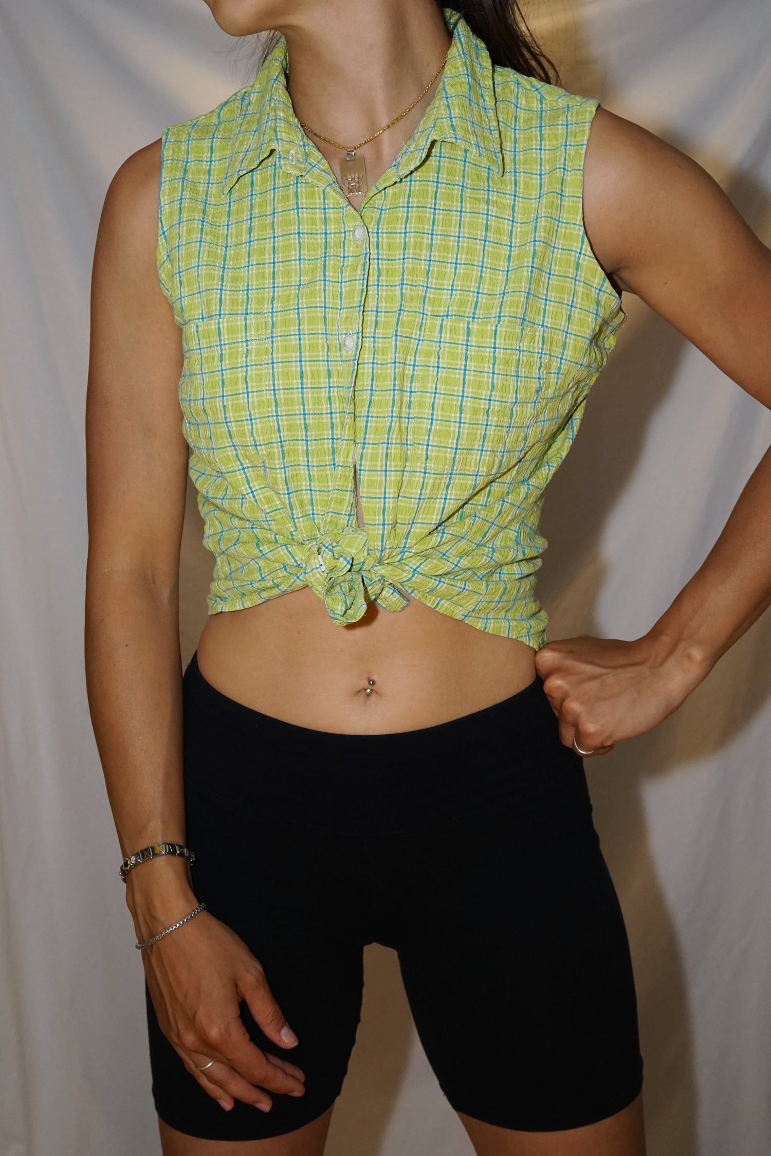 Chemise sans manche Faded Glory vert lime pour femme taille L