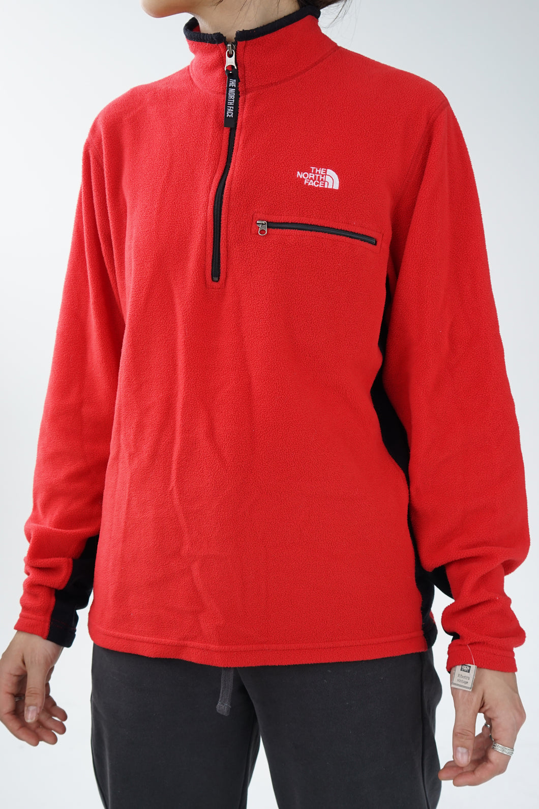 North Face close-fitting red fleece for men size M