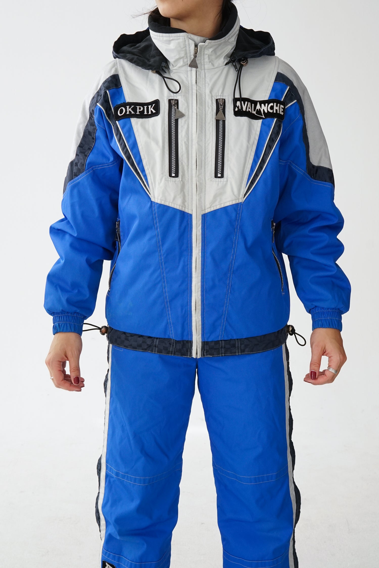 Combinaison de ski Avalanche deux pièces, snow suit bleu et gris unisexe taille XS