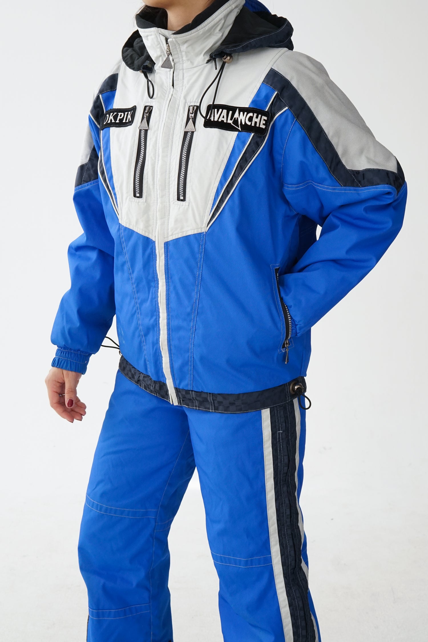 Combinaison de ski Avalanche deux pièces, snow suit bleu et gris unisexe taille XS