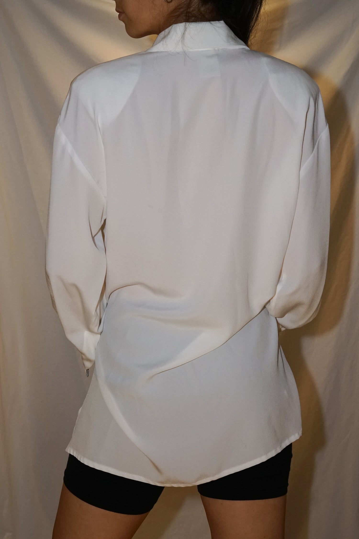 Chemisier 80s Aimée à épaulette blanc taille 10 (M)