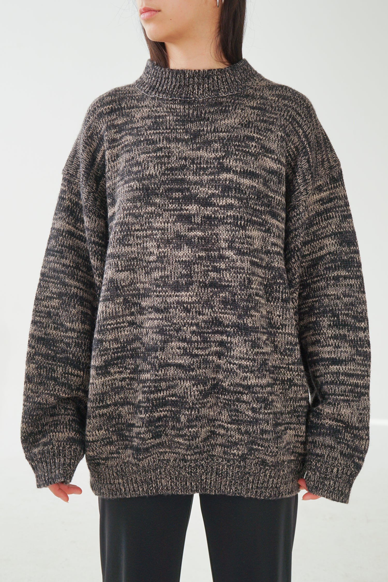 Tricot en laine vierge Guess gris et beige pour homme taille L