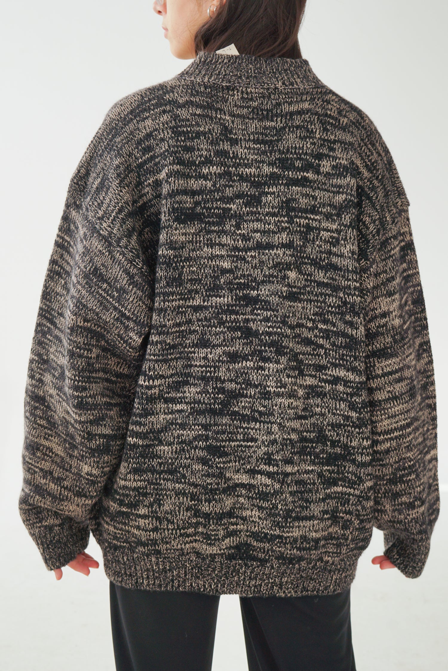 Tricot en laine vierge Guess gris et beige pour homme taille L