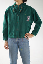 Load image into Gallery viewer, Tres joli jacket style jeans vert vintage JacobJunior Medium
