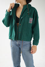 Load image into Gallery viewer, Tres joli jacket style jeans vert vintage JacobJunior Medium
