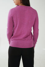 Load image into Gallery viewer, Chandail en laine mérinos mauve/rose doux Gap pour femme taille S
