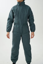 Charger l&#39;image dans la galerie, One piece vintage Alpine ski suit, snow suit gris unis unisex taille S
