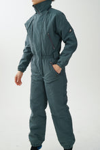 Charger l&#39;image dans la galerie, One piece vintage Alpine ski suit, snow suit gris unis unisex taille S
