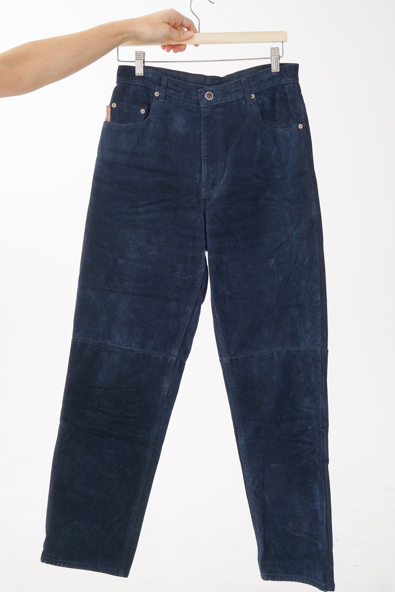Pantalon taille haute en suède W2W bleu marin taille 32