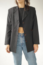 Load image into Gallery viewer, Cute black jacket with shoulder pad
