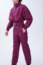 Load image into Gallery viewer, One piece vintage Fera Skiwear ski suit, snow suit mauve métallique pour femme taille 10
